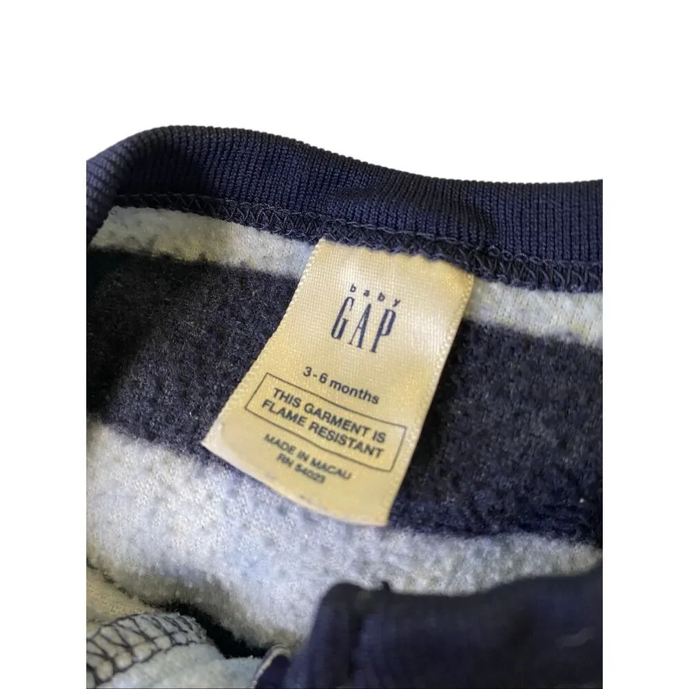 Lot of 4 Baby Gap Carter’s Baby Boy Pajama Shirt Bundle 3-6M Blue Animal Striped